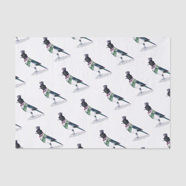 Viktorianischer Elster-Vogel Seidenpapier (Vorderseite)