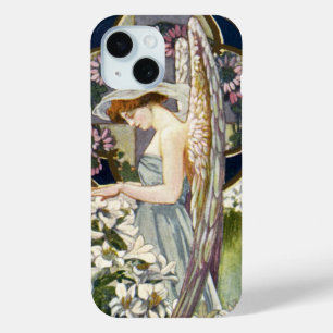 Viktorianischer Engel und Vintage-Osterlilienblume Case-Mate iPhone Hülle