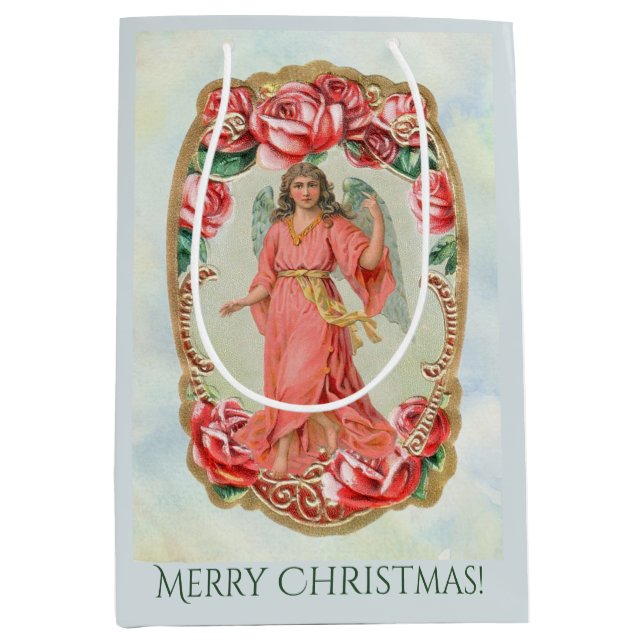 Viktorianischer Engel von Weihnachten Gerahmt von  Mittlere Geschenktüte (Vorderseite)