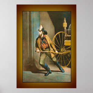 Viktorianischer Feuerwehrmann 2 "Der amerikanische Poster