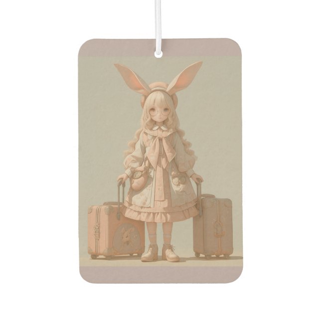 Viktorianischer Frühling, Rabbit Girl Autolufterfrischer (Vorderseite)