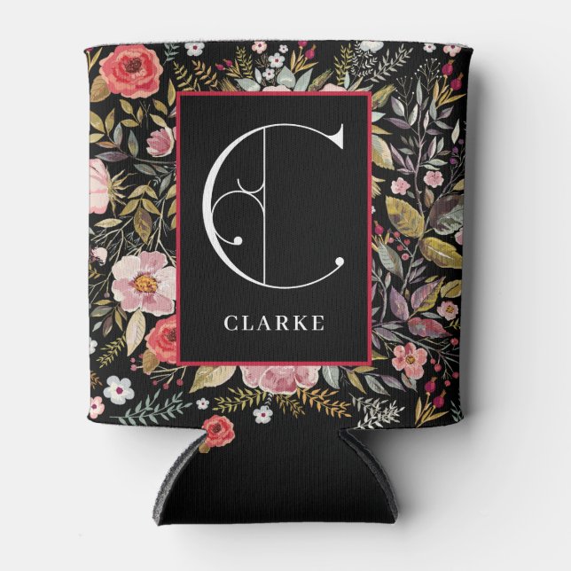 Viktorianischer Garten, Monogramm C, Personalisier Dosenkühler (Vorderseite)