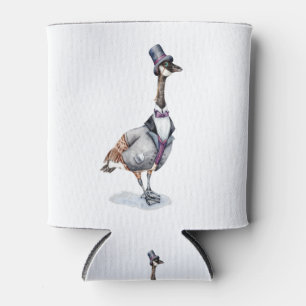 Viktorianischer Gentleman Goose in einem Top Hat Dosenkühler