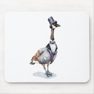 Viktorianischer Gentleman Goose in einem Top Hat Mousepad