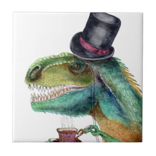 Viktorianischer Gentleman Tyrannosaurus Rex Fliese