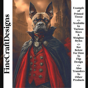 Viktorianischer Gothic Bulldogge Hund Vampir BV7 D Seidenpapier