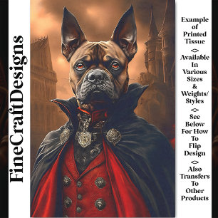 Viktorianischer Gothic Bulldogge Hund Vampir BV8 D Seidenpapier