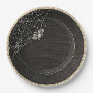 Viktorianischer gotischer Halloween-Spinnennetz-Te Pappteller