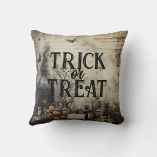 Viktorianischer Gotischer Oktober Trick oder Treat Kissen