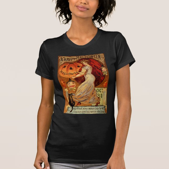 Viktorianischer HalloweenWitchery, Kürbis T-Shirt (Vorderseite)