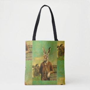 Viktorianischer Hase auf der gesamten Tasche