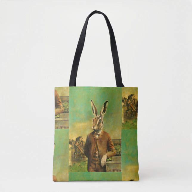 Viktorianischer Hase auf der gesamten Tasche (Vorderseite)