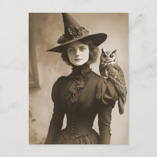 Viktorianischer Hexe Sepia Portrait-Stil 11 Postkarte