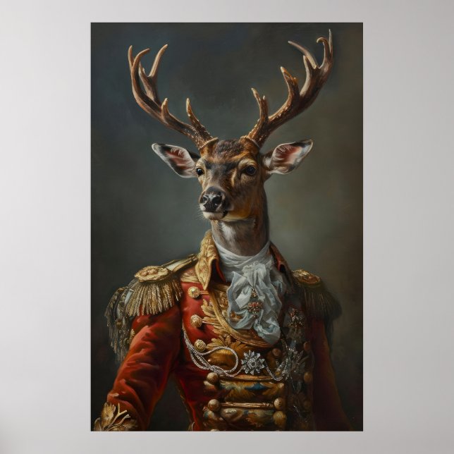 Viktorianischer Hirsch Allgemeiner Kunstdruck Goth Poster (Vorne)