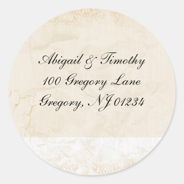 Viktorianischer Hochzeitsticker Runder Aufkleber (Vorderseite)