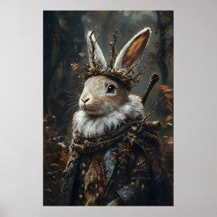 Viktorianischer Jackalope-Druck, Dark-Academia-Has Poster