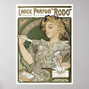 Viktorianischer Jugendstil Alphonse Mucha Parfümwe Poster