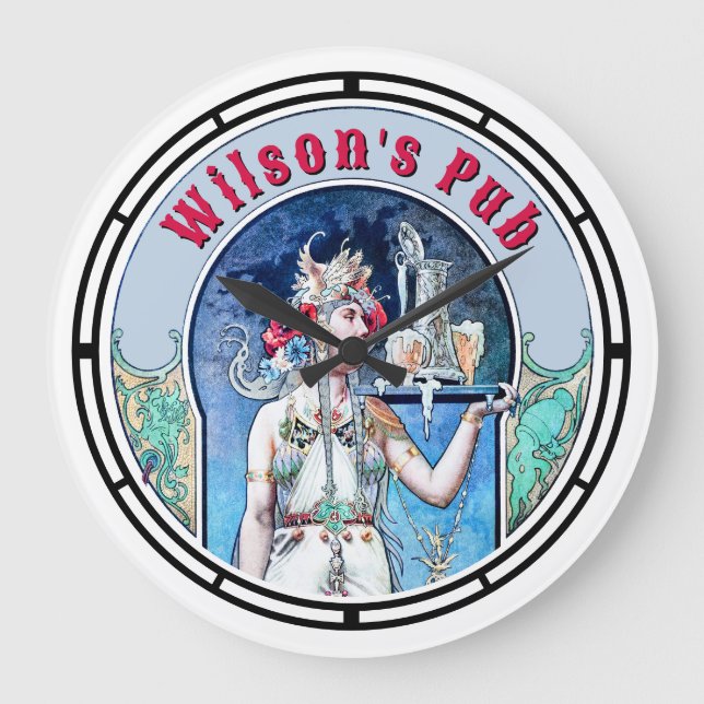 Viktorianischer Jugendstil-Pub Große Wanduhr (Vorderseite)