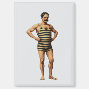 Viktorianischer Kraftmensch-Schwimmer gestreiftes Magnet