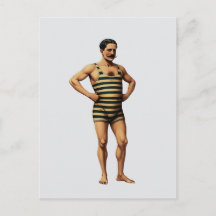 Viktorianischer Kraftmensch Schwimmer gestreiftes