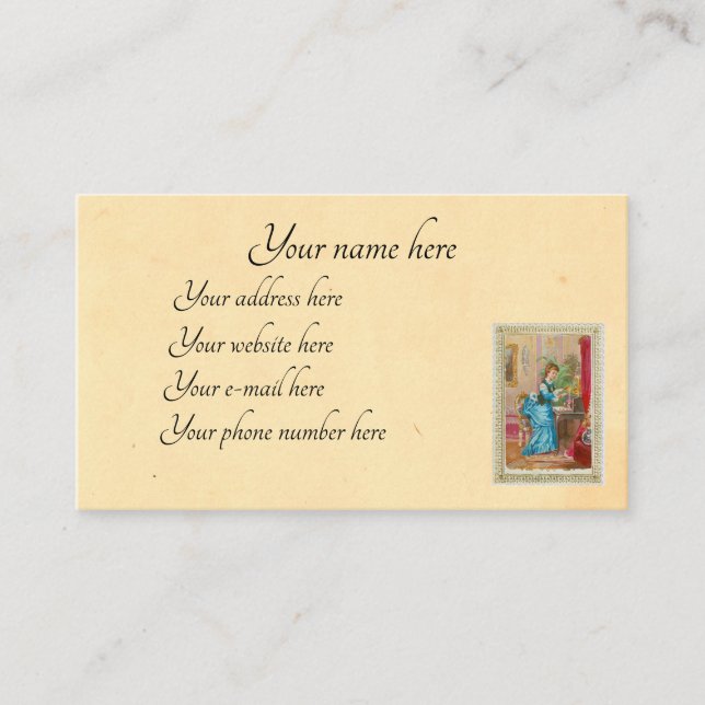 Viktorianischer Ladenschriftsteller Visitenkarte (Vorderseite)
