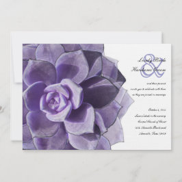 Viktorianischer Lilac-Lagen-Sukkulent-Hochzeitsemp Einladung