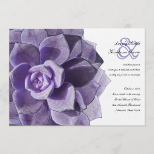 Viktorianischer Lilac-Lagen-Sukkulent-Hochzeitsemp Einladung