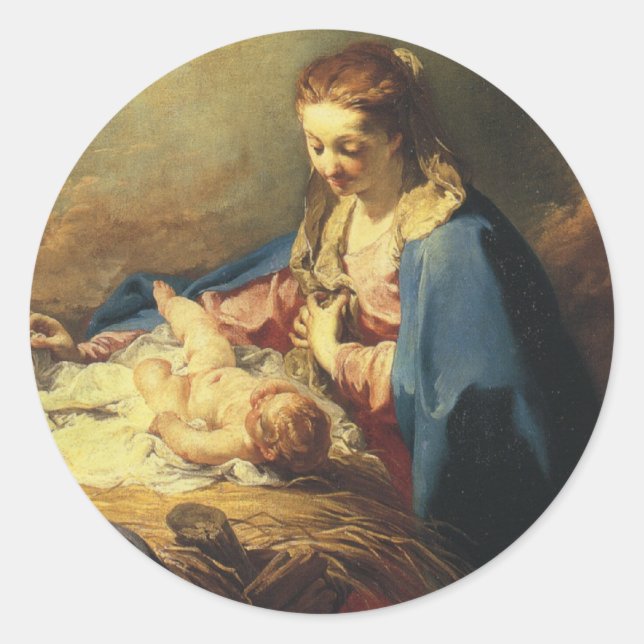 Viktorianischer Madonna und Runder Aufkleber (Vorderseite)