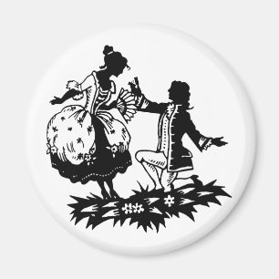 Viktorianischer Mann, der einer Frau Silhouette Ku Magnet