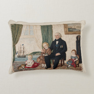 Viktorianischer Marinekapitän Familienporträt Haif Dekokissen