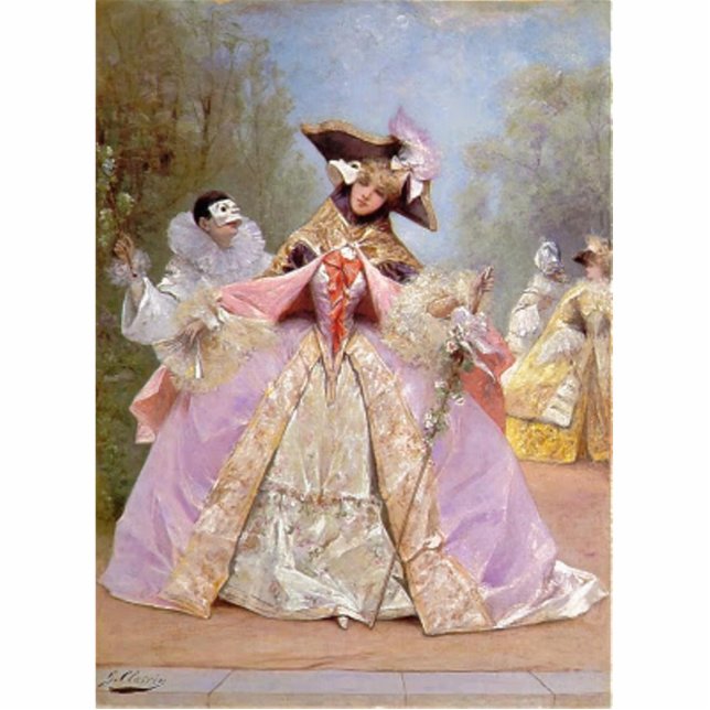 Viktorianischer Maskerade-Ball Fotoskulptur Magnet (Vorne)