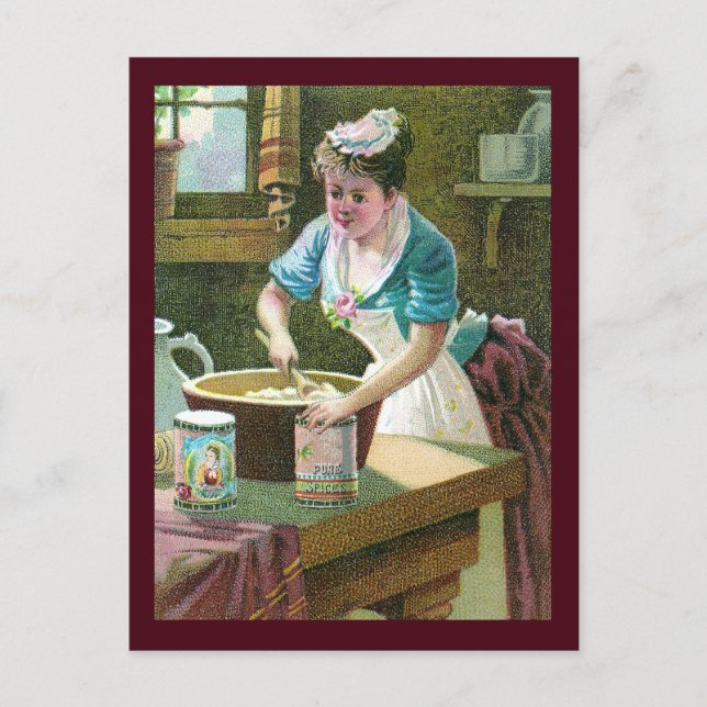 Viktorianischer Mischteig von Frauen in Bowl Postkarte (Vorderseite)