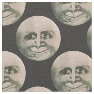 viktorianischer Mond sieht sich optischen Täuschun Stoff