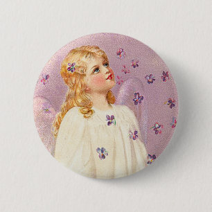 Viktorianischer Ostern-Engels-Knopf Button