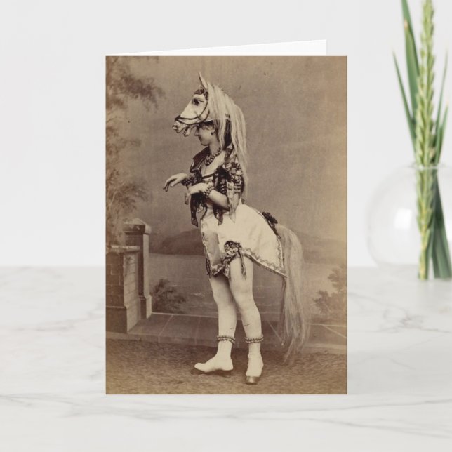 Viktorianischer Pferdekostüm-Daguerreotype/Foto Karte (Vorderseite)