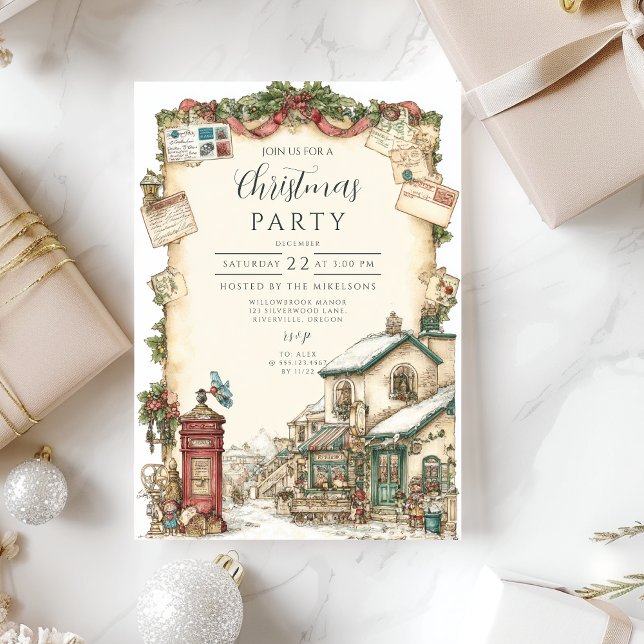 Viktorianischer Postkasten Weihnachten Einladung (Von Creator hochgeladen)