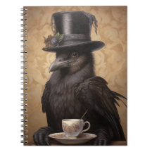 Viktorianischer Raven-Coffee - Ruled-Notebook
