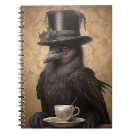 Viktorianischer Raven-Coffee - Ruled-Notebook Notizblock