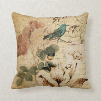 viktorianischer Rosenvogel Paris-französisches Kissen