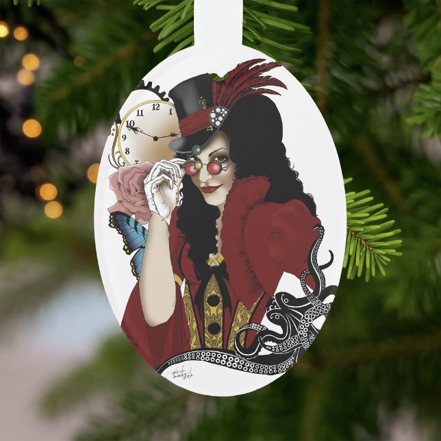 Viktorianischer Roter Steampunker Ornament (Von Creator hochgeladen)