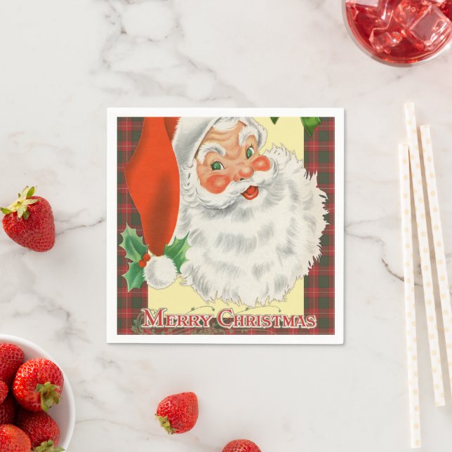 Viktorianischer Santa Claus Retro Weihnachten Serviette (Beispiel)