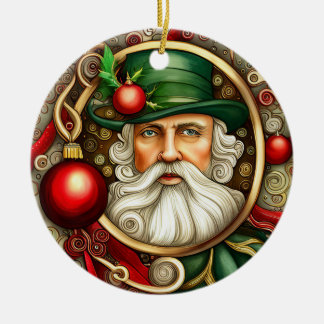 Viktorianischer Santa Santa Santa Santa Santa Keramik Ornament