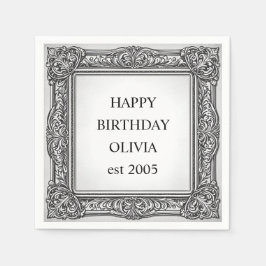 Viktorianischer Scroll Frame Napkin - elegant Serviette