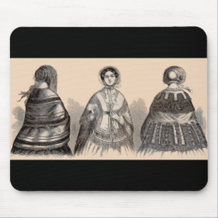 viktorianischer Shawls-Modedruck der 80er Jahre Mousepad