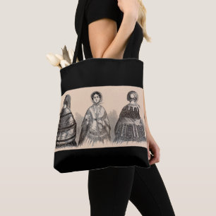 viktorianischer Shawls-Modedruck der 80er Jahre Tasche