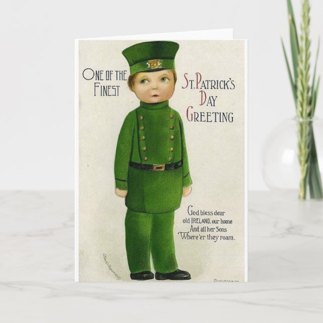 Viktorianischer Sohn der Ireland St. Patrick's Day Karte (Vorderseite)