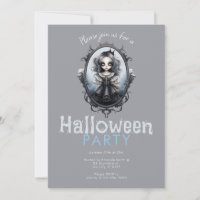 Viktorianischer Spiegel und Gothic Girl Halloween-