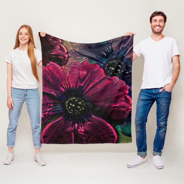 Viktorianischer Splendor: Exquisite Blumenmuster Fleecedecke (Beispiel)
