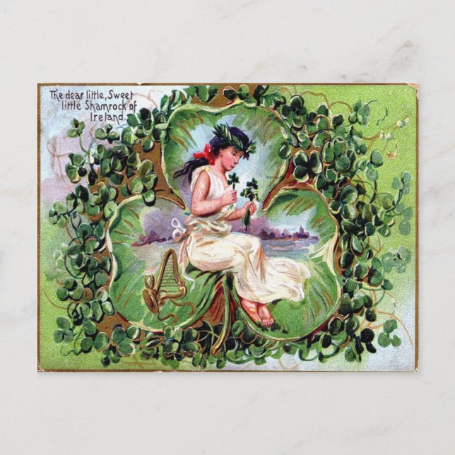 Viktorianischer St. Patrick's Day Postkarte (Vorderseite)