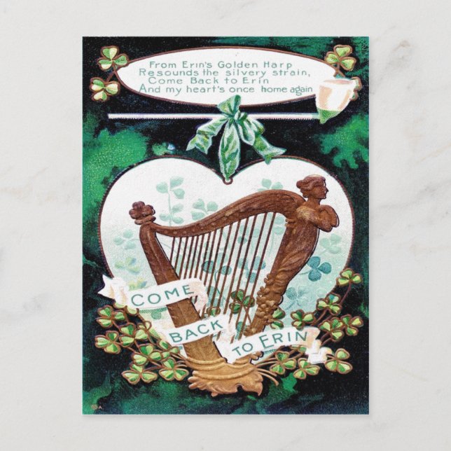 Viktorianischer St. Patrick's Day Postkarte (Vorderseite)